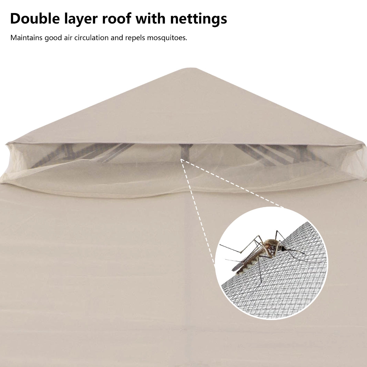 8' x 8' Soft-Top Patio Gazebo with Mosquito Netting & Privacy Curtains