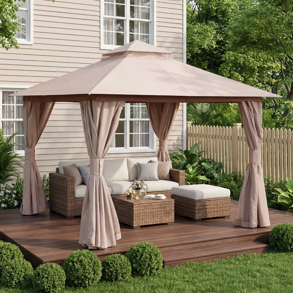 10' × 10' Soft-Top Roman-Style Gazebo with UV50+ Canopy