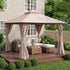 10 x 10 soft top patio gazebo with Roman-style double roof