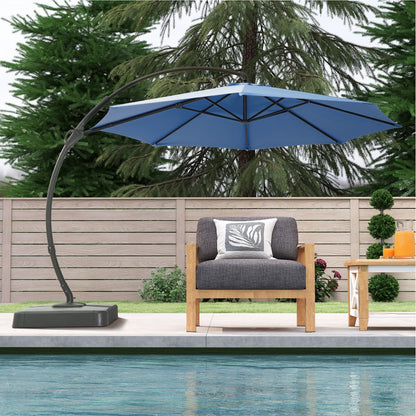 10' Deluxe Curved Cantilever Patio Umbrella with 360° Rotation