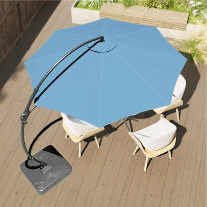 10' Deluxe Curved Cantilever Patio Umbrella with 360° Rotation