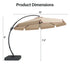 12 ft curved cantilever umbrella dimensions and side profile