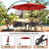 12 ft cantilever umbrella shown over a large outdoor seating area