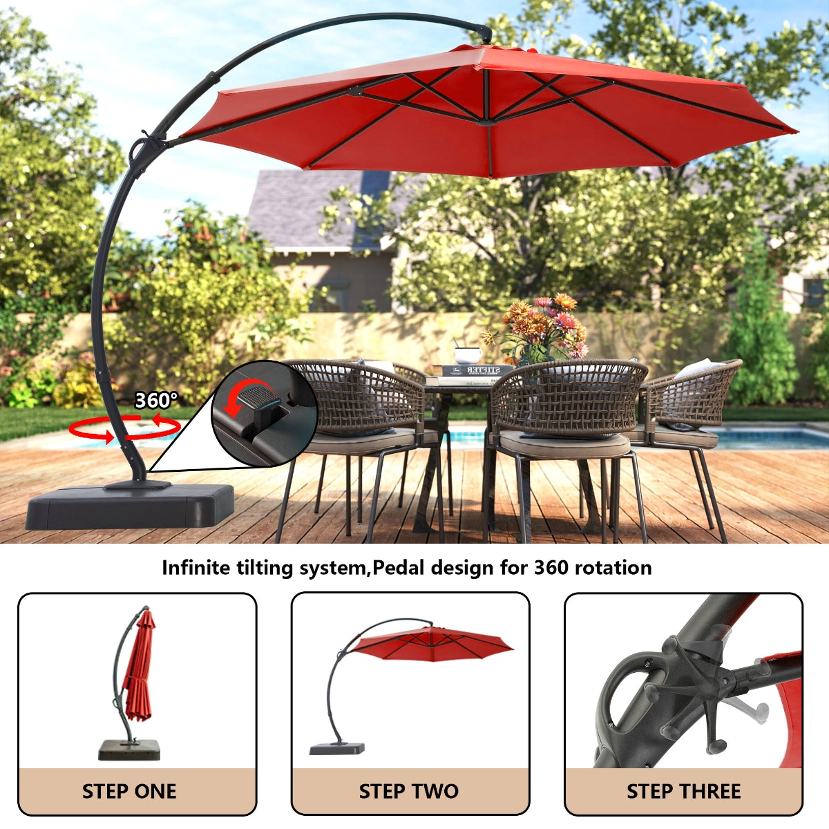 12' Deluxe Cantilever Patio Umbrella