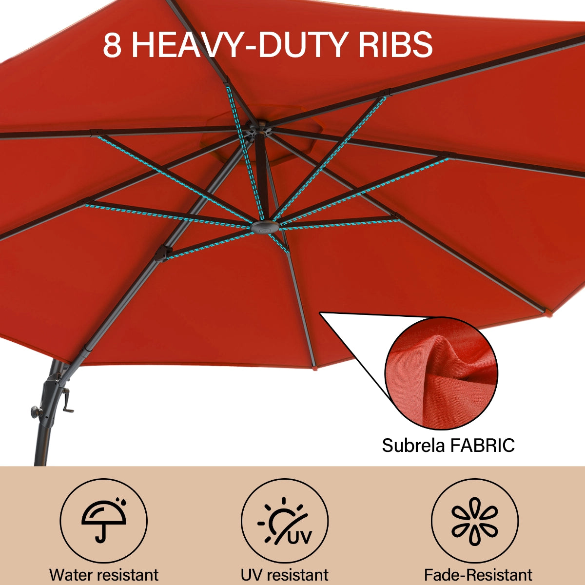 12' Deluxe Cantilever Patio Umbrella