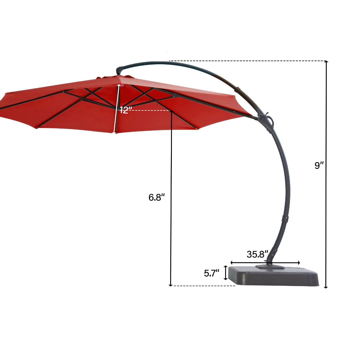 12' Deluxe Cantilever Patio Umbrella