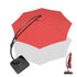 Red 11 ft curved cantilever patio umbrella