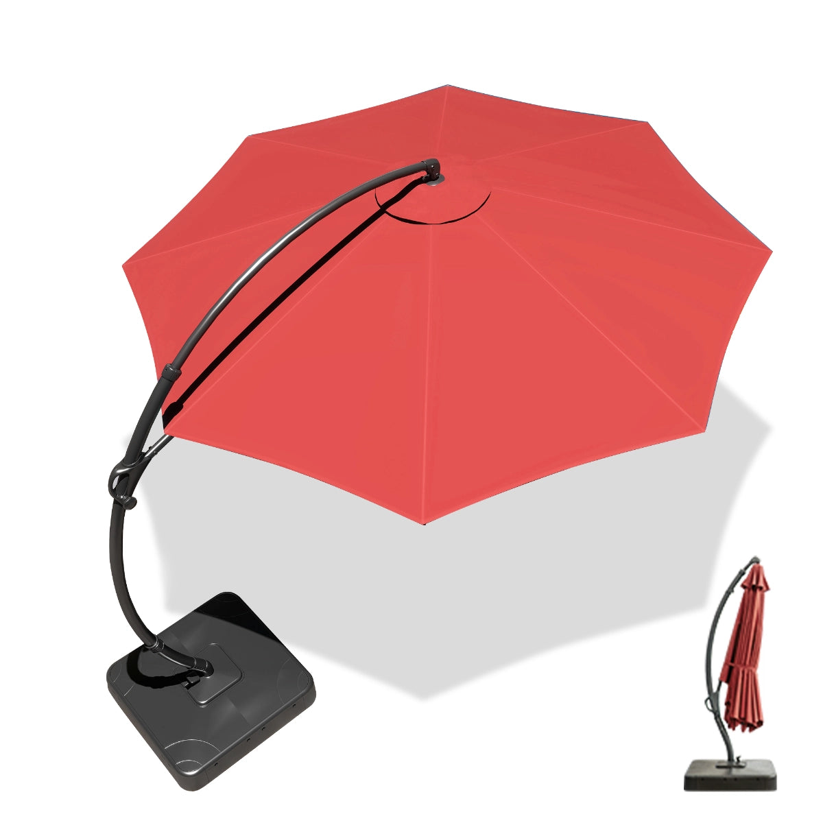 11 FT Deluxe Curved Cantilever Patio Umbrella