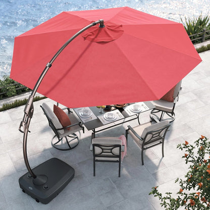 Deluxe Curved Cantilever Patio Umbrella with Removable Canopy