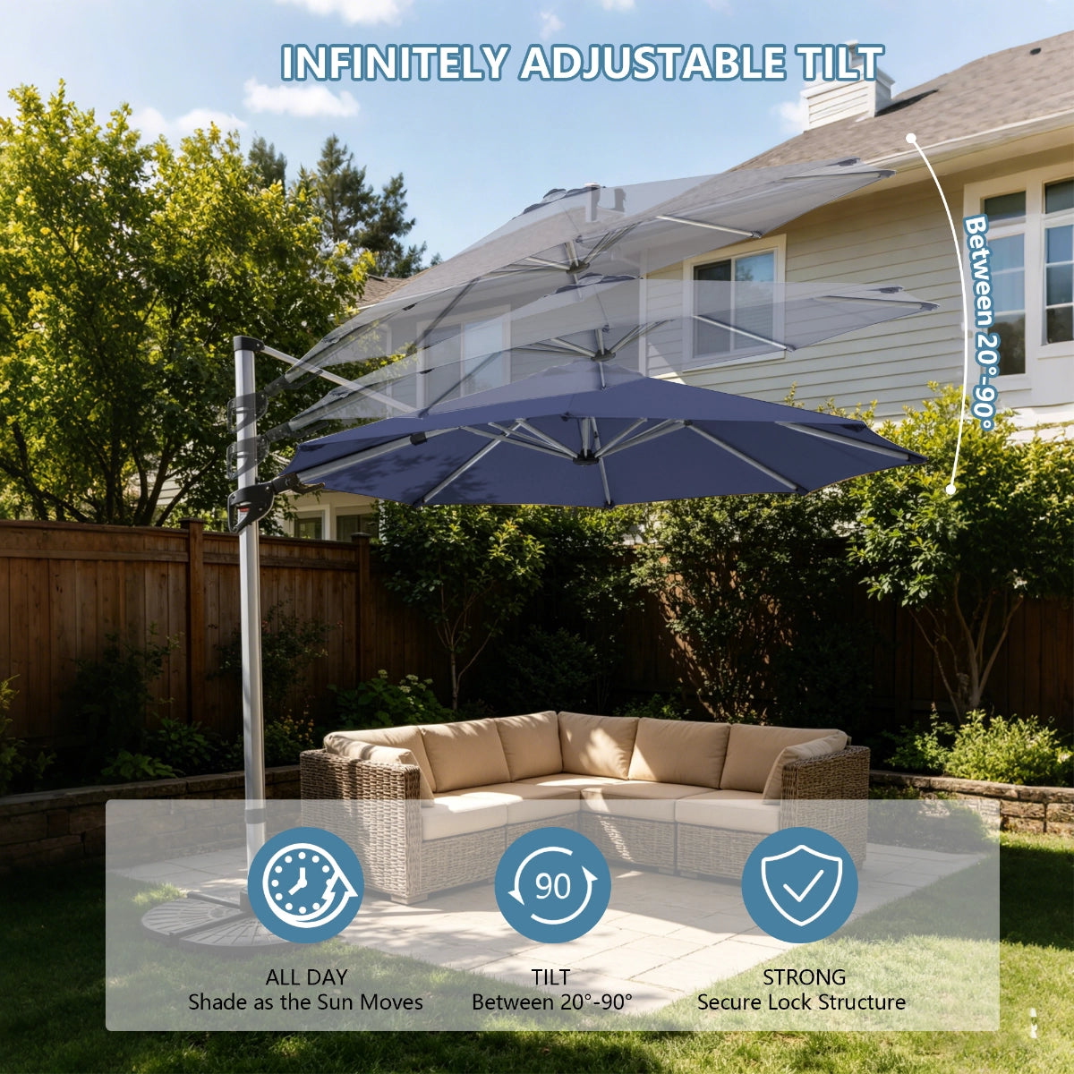 Elegant Roman-Style Patio Umbrella for Outdoor Shade