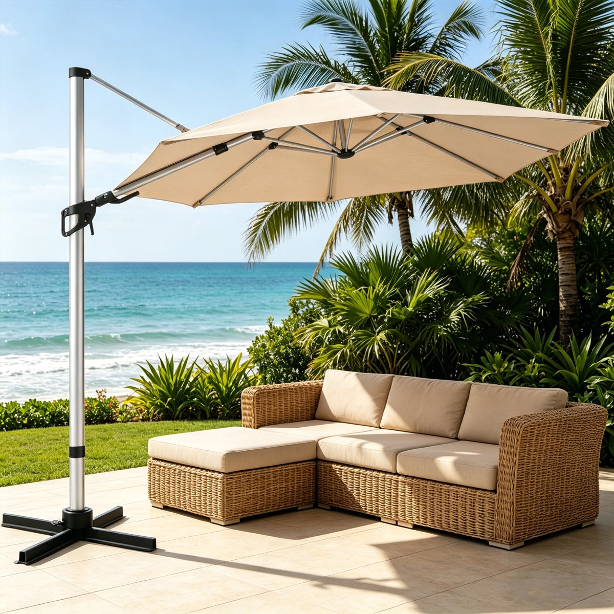 Elegant Roman-Style Patio Umbrella for Outdoor Shade