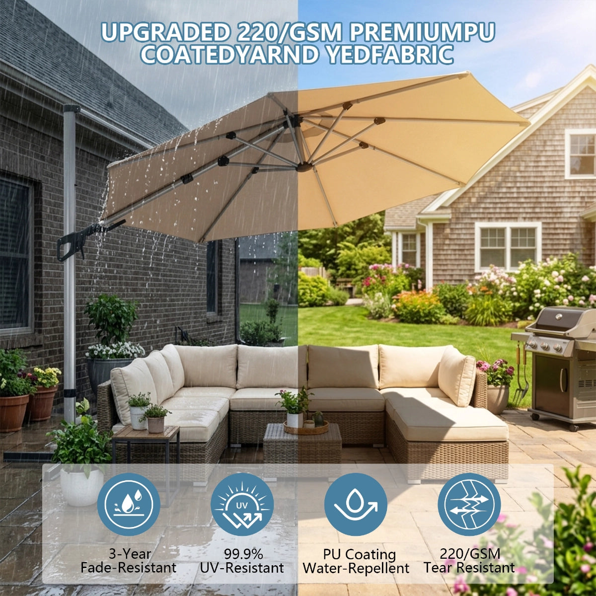 Elegant Roman-Style Patio Umbrella for Outdoor Shade