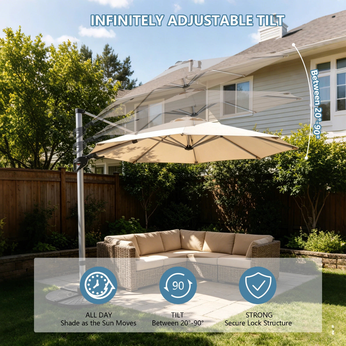 Elegant Roman-Style Patio Umbrella for Outdoor Shade