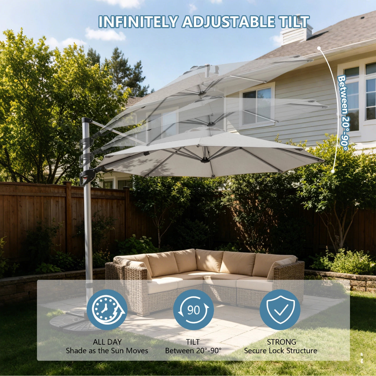Elegant Roman-Style Patio Umbrella for Outdoor Shade
