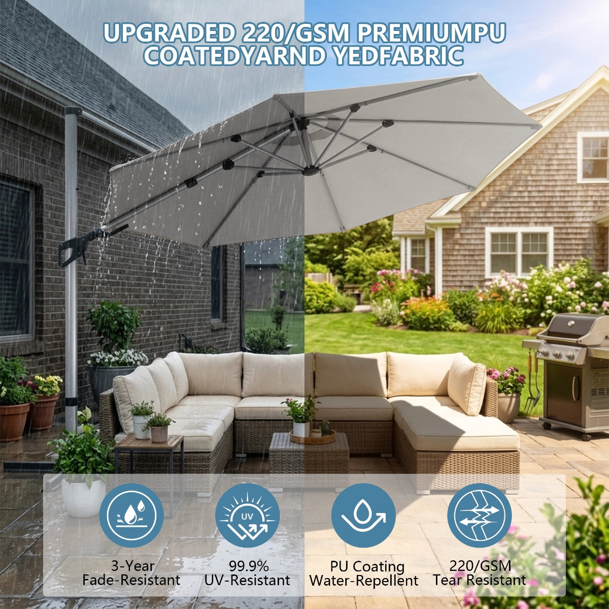 Elegant Roman-Style Patio Umbrella for Outdoor Shade