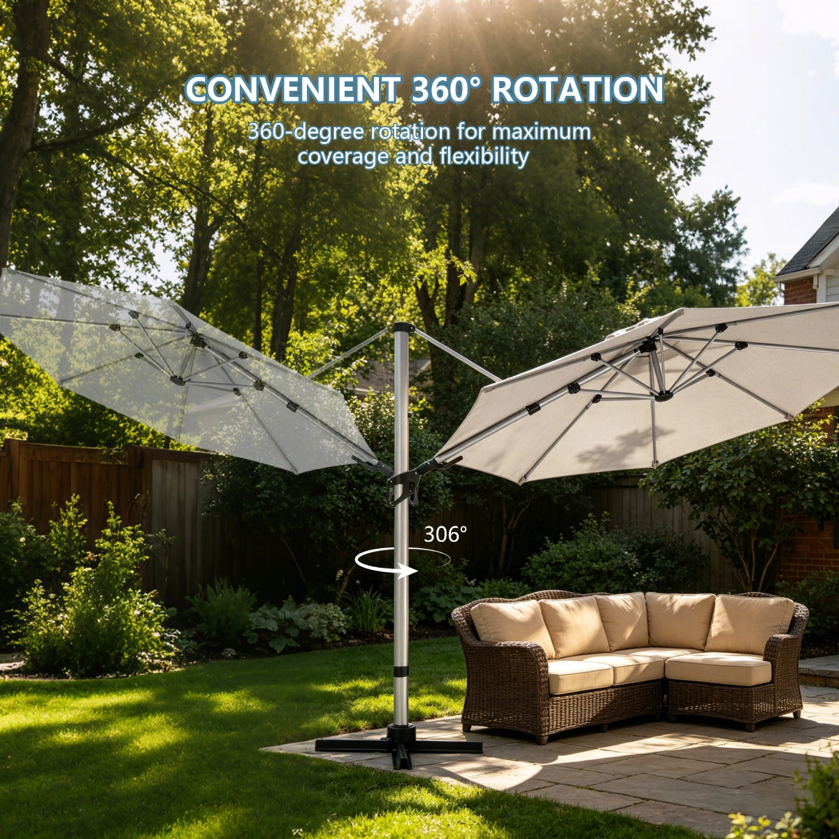 Elegant Roman-Style Patio Umbrella for Outdoor Shade