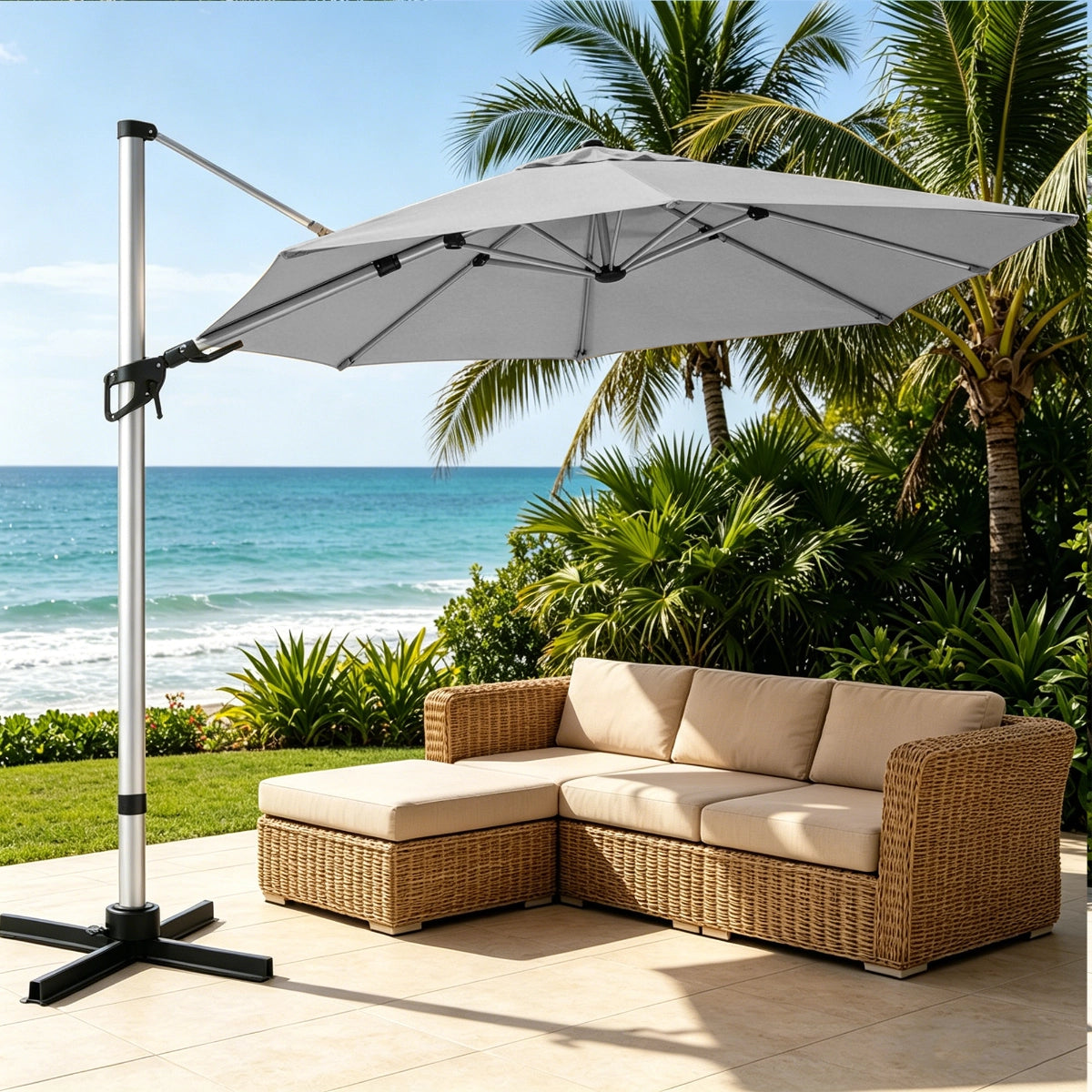 Elegant Roman-Style Patio Umbrella for Outdoor Shade