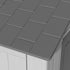 Gable roof panel detail on HDPE storage shed