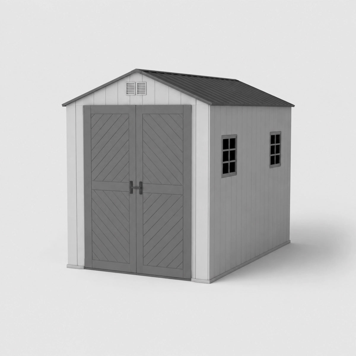 Four-section modular outdoor storage shed product view