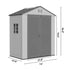 Expandable outdoor storage shed dimensions and gable roof profile