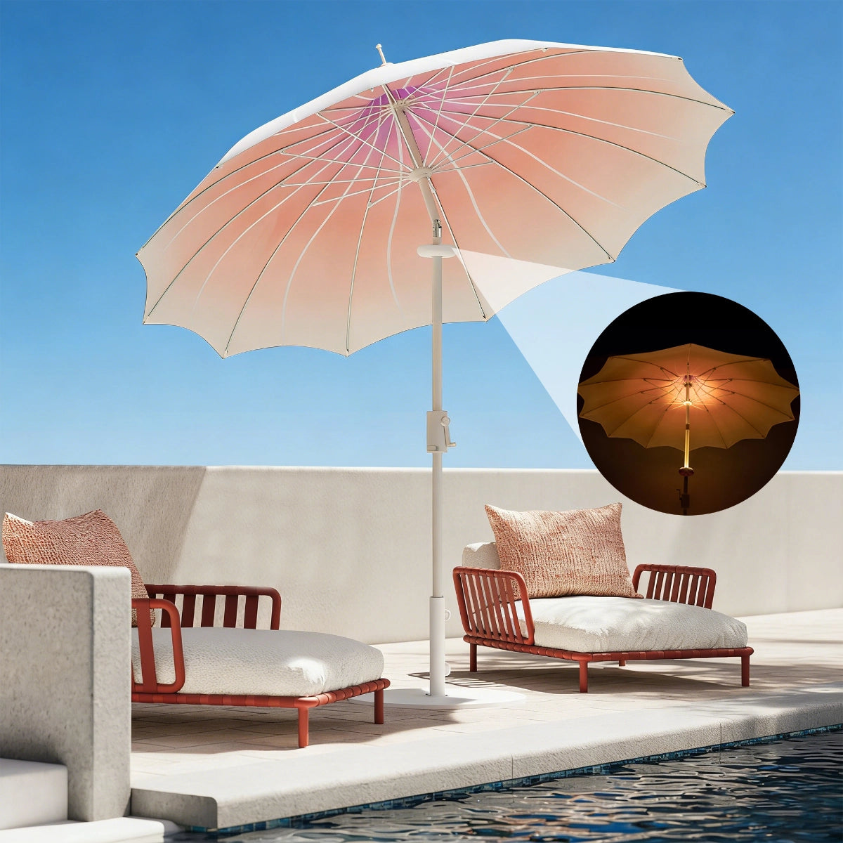 Gradient Color Patio Umbrella for Outdoor Shade