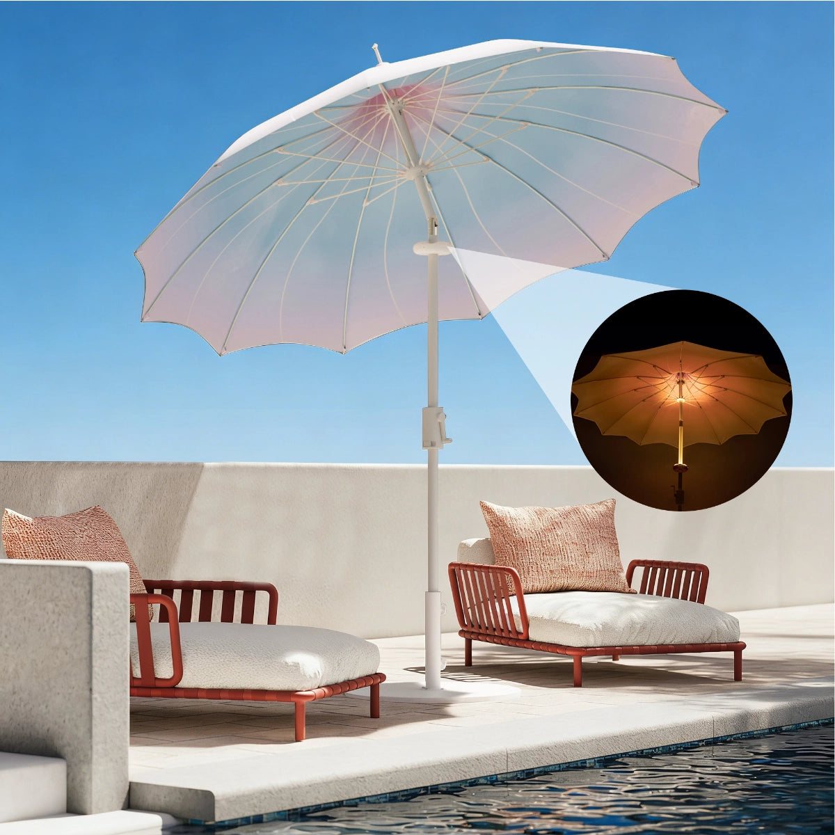 Gradient Color Patio Umbrella for Outdoor Shade