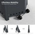 Tower patio heater with built-in wheels for easy mobility