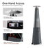 Propane patio heater with one-hand access to hidden tank compartment
