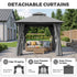 Patio gazebo with detachable privacy curtains