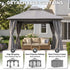 Grey 10x10 patio gazebo with detachable privacy curtains