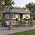 Grey 13x10 outdoor gazebo for backyard patio seating