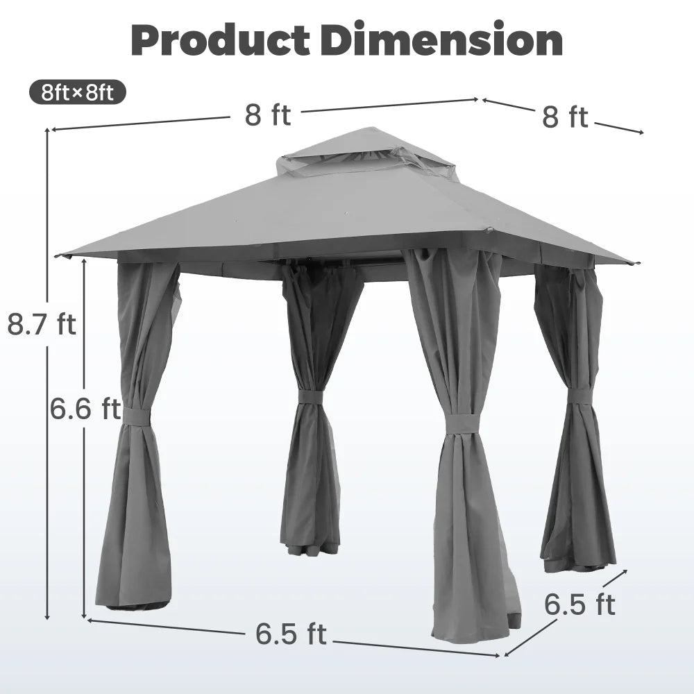 8x8 outdoor gazebo product dimensions