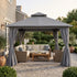 Grey 12x12 outdoor gazebo for backyard seating area