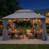 Grey 13x10 patio gazebo for outdoor evening gatherings