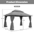 Grey 13x10 patio gazebo product dimensions