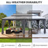 Weather-resistant gray patio gazebo with UV and rain protection