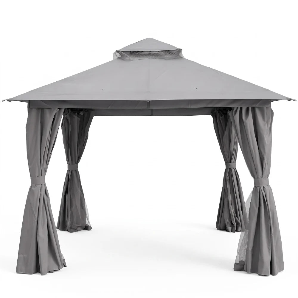 10' × 10' Soft-Top Roman-Style Gazebo with UV50+ Canopy, 1500 mm Water-Resistant, Ventilated Top | Yardgrace