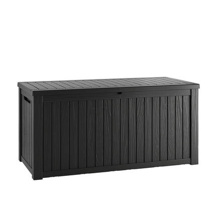 180 Gallon Outdoor Storage Box, Resin Deck Box, Waterproof , Lockable, UV-Resistant, Coffee