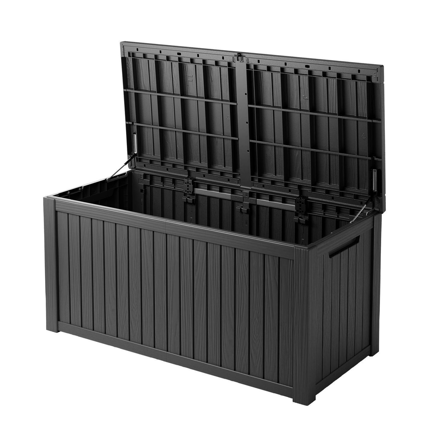 180 Gallon Outdoor Storage Box, Resin Deck Box, Waterproof , Lockable, UV-Resistant, Black