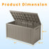 180 gallon deck box dimensions with open lid and overall size