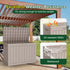 Resin outdoor storage box for patio cushions, tools and accessories