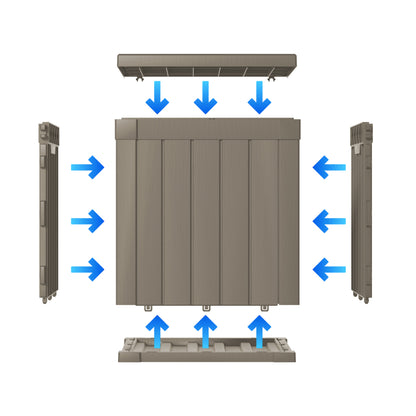 50 Gallon Outdoor Storage Box, Resin Deck Box, Waterproof , Lockable, UV-Resistant, Coffee