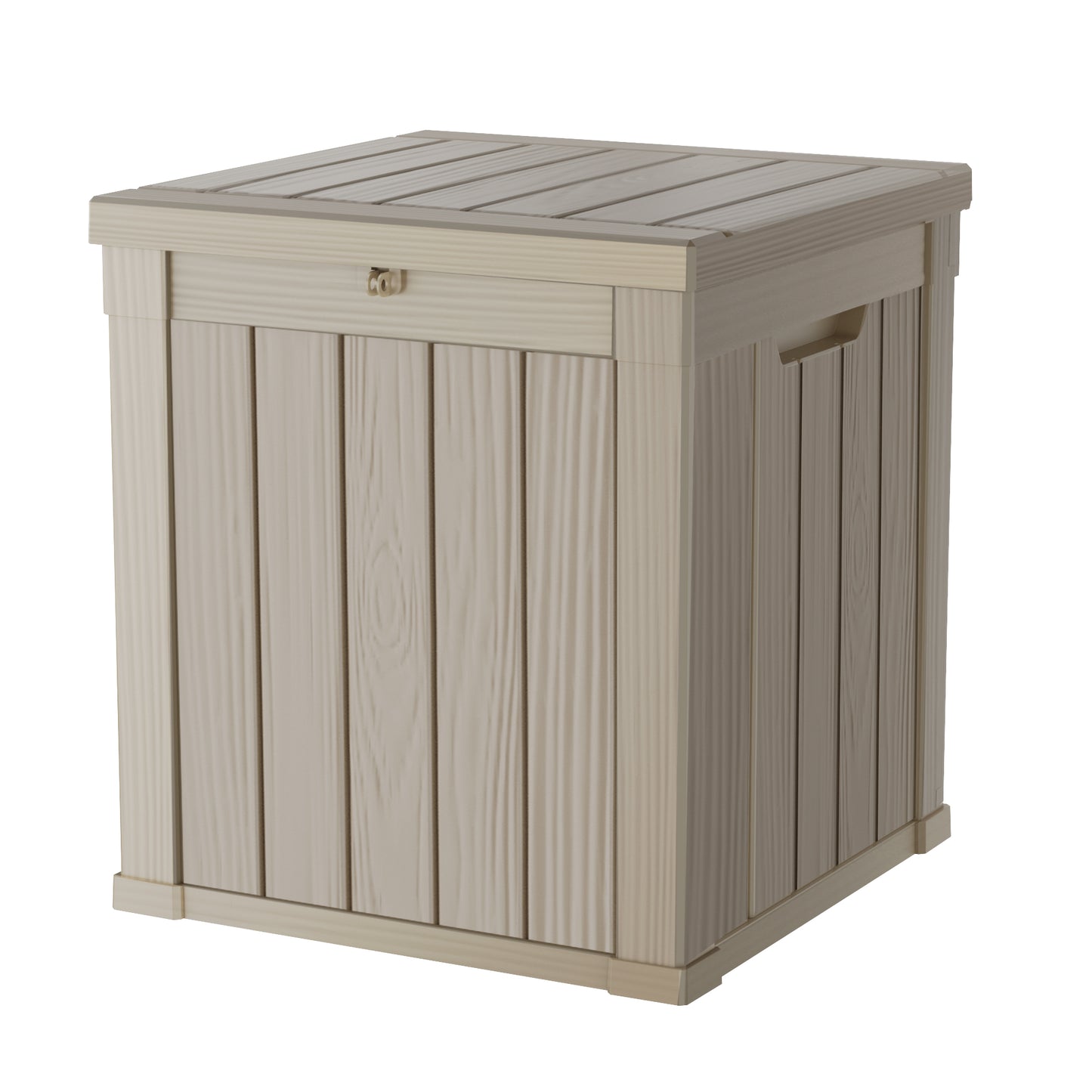 50 Gallon Outdoor Storage Box, Resin Deck Box, Waterproof , Lockable, UV-Resistant, Coffee