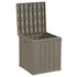 Coffee-colored 50 gallon deck box with open storage compartment