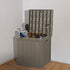 Coffee 50 gallon deck box with open lid for household and outdoor storage