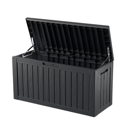 80 Gallon Outdoor Storage Box, Resin Deck Box, Waterproof , Lockable, UV-Resistant, Black