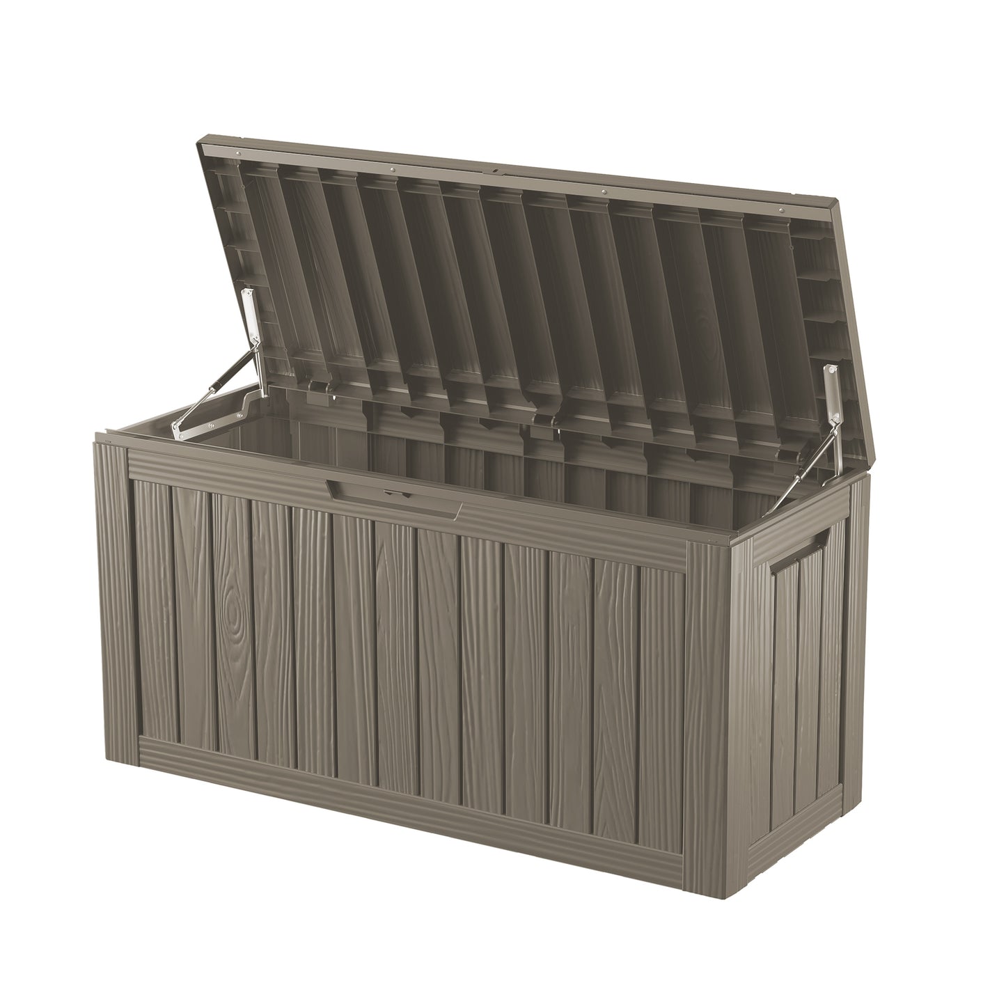 80 Gallon Outdoor Storage Box, Resin Deck Box, Waterproof , Lockable, UV-Resistant, Coffee