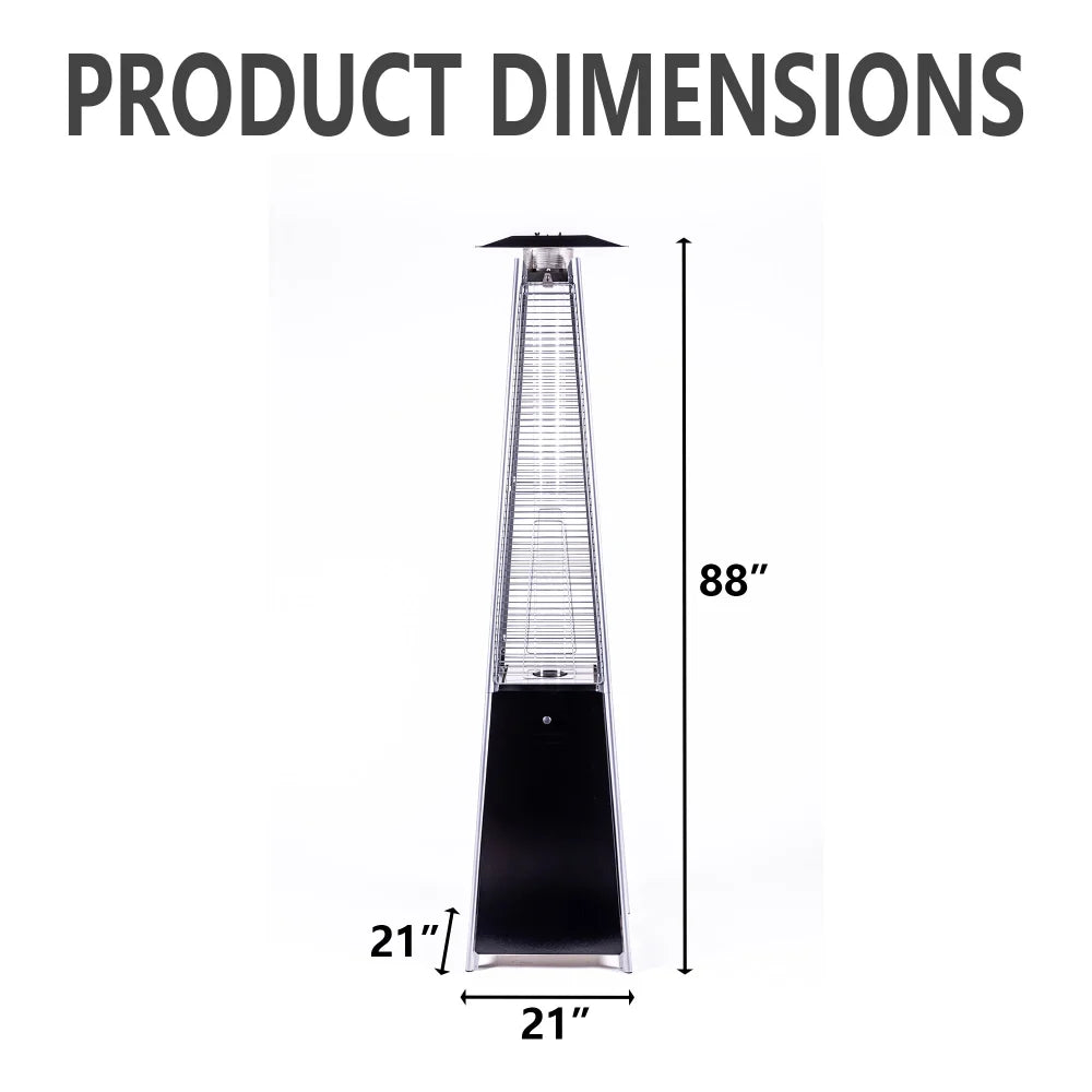 88 inch black tower patio heater product dimensions