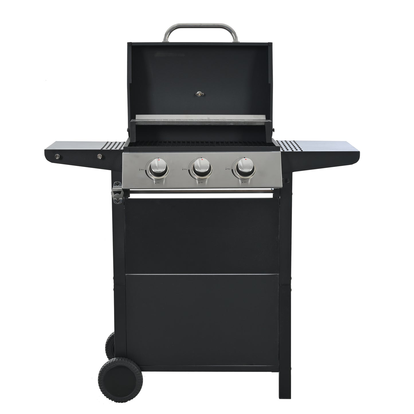 Propane Gas Grill with 3 Stainless Steel Burners 26,000 BTUs Black