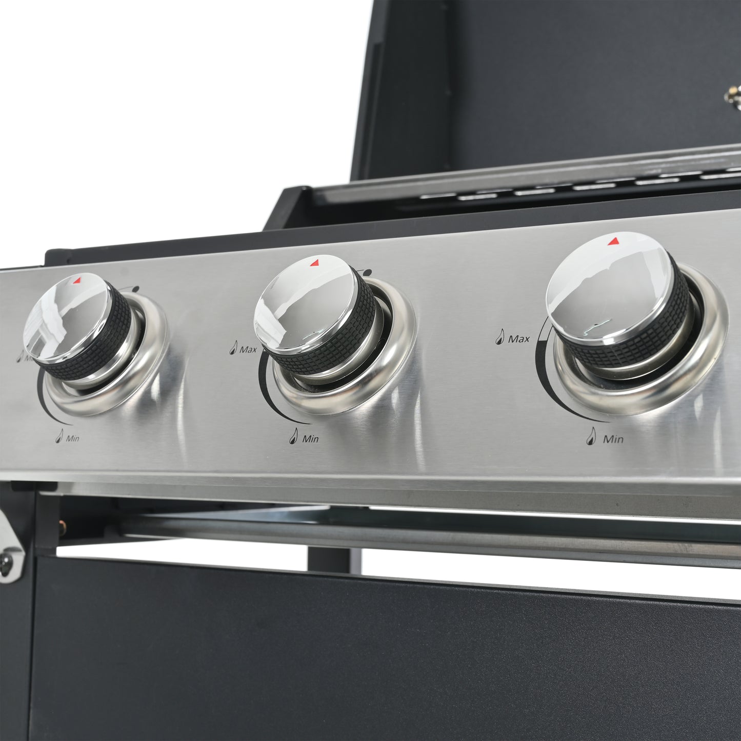 Propane Gas Grill with 3 Stainless Steel Burners 26,000 BTUs Black